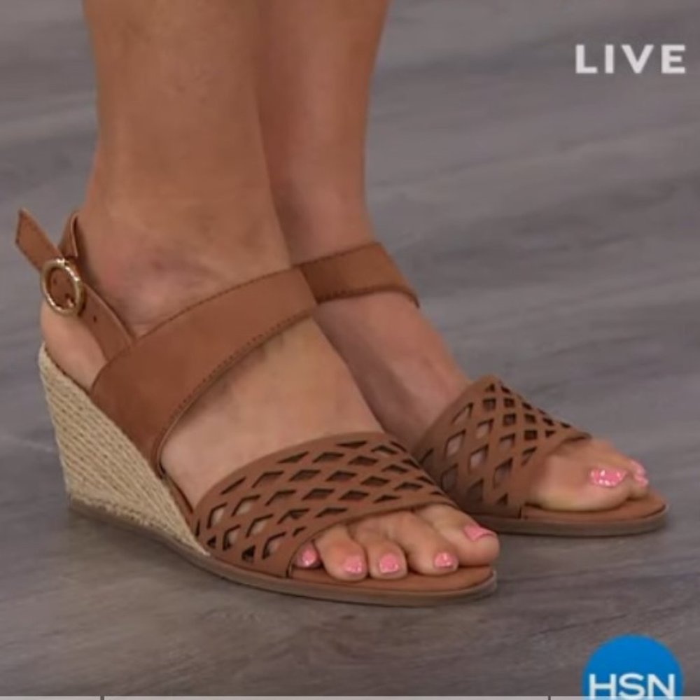 Lucca Lane Haldene Leather Wedge Sandal